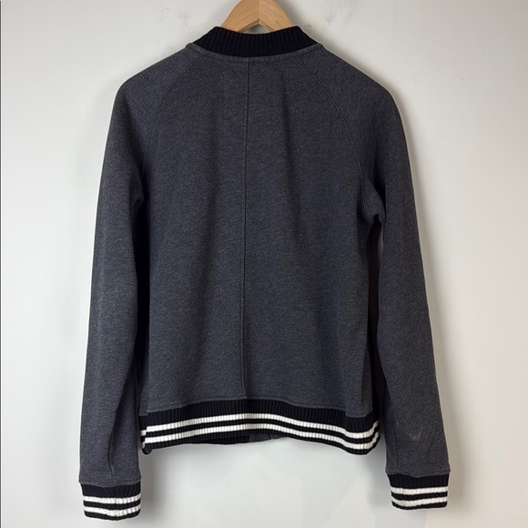 Roots Women's Gray and Black Bomber Jacket with Ribbed Details Size Extra Large - Picture 4 of 8